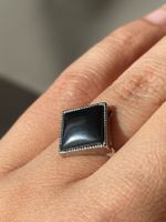 Terahertz Edelsteinring Naturstein Verstellbar