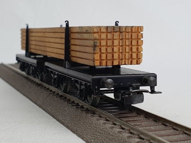 Märklin Modellini di ferrovie: Märklin 4665 DRG/DB Langholzwagen Version: 1974 – Usato da Seon venduto da voAllBah 3