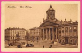 Belgien Bruxelles gel 1935 Place Royale mit Oldtimer