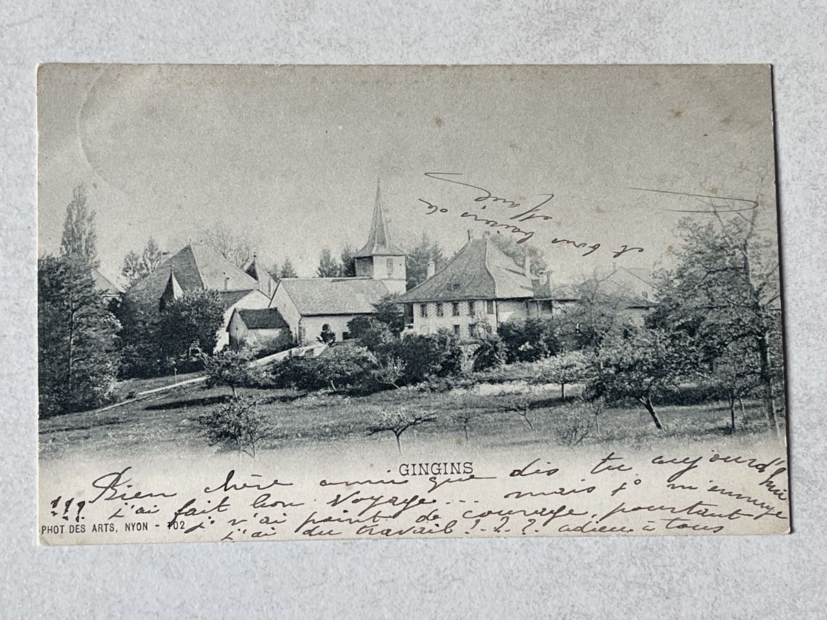 Ansichtskarten: Alte Ansichtskarte von GINGINS, 1910 – Gebraucht aus Strengelbach von Aschatan5