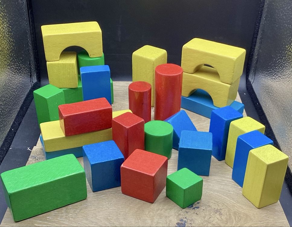 Grand lot de cubes en bois vintage colorés (Gebraucht) in Agiez für CHF ...
