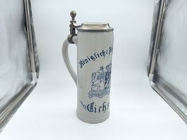Bierkrug Zinndeckel Königl. Post Eichstädt Bayern