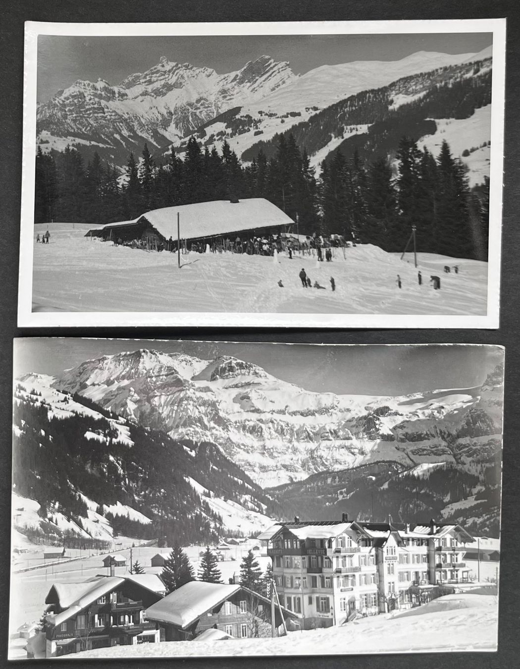 Ansichtskarten: Lenk im Winter, 2 Fotokarten ca 1950 – Gebraucht aus Ostermundigen von DaxKarten-75