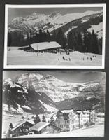 Lenk im Winter, 2 Fotokarten ca 1950