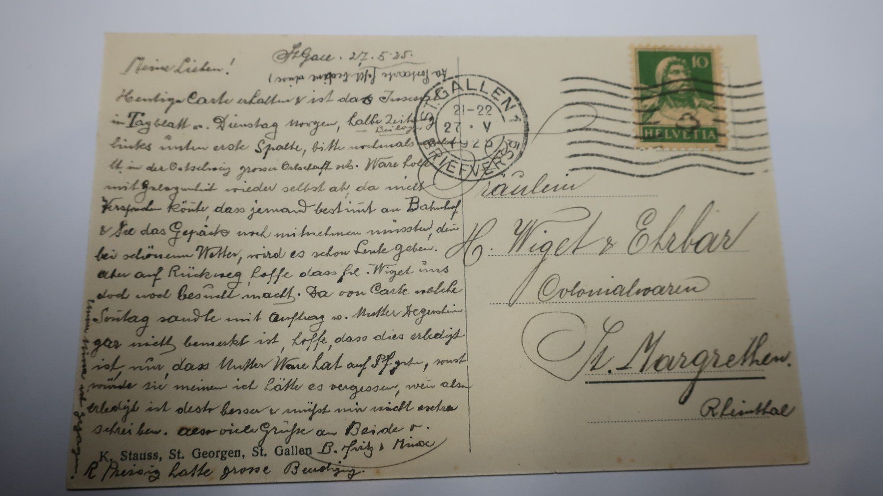 Cartoline postali: St. Georgen - St. Gallen  1925 – Usato da Cormoret venduto da Pascalll2001 2