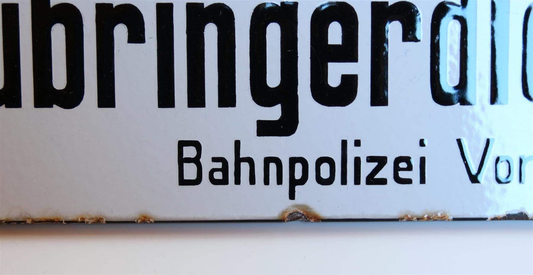 SBB/CFF/FFS Insegne: Emailschild Zubringerdienst Bahnpolizei – Usato da Langenthal venduto da Sammlungs_aus 5