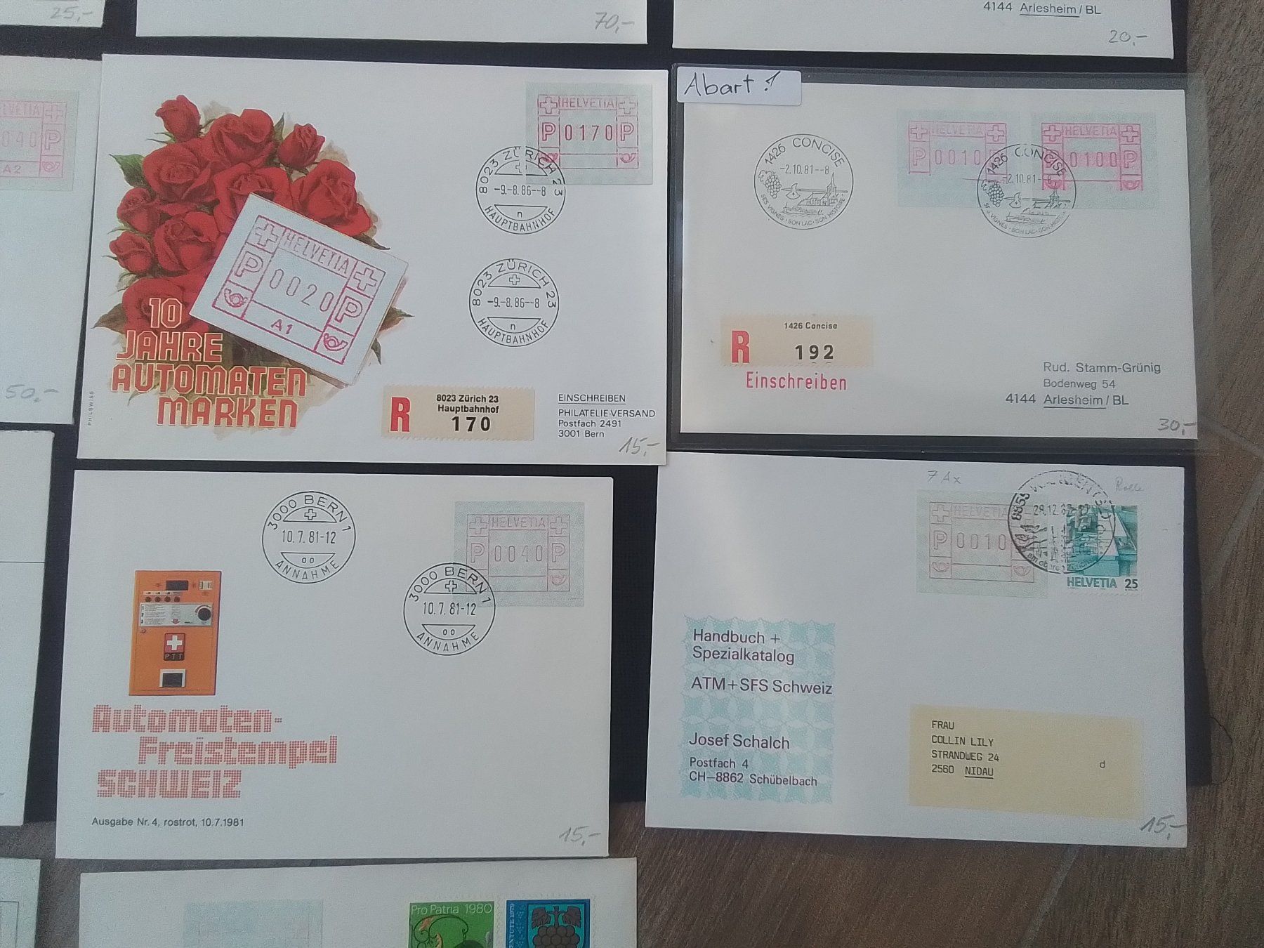 Tutti i francobolli: ATM - inklusive FDCs – Usato da Reichenburg venduto da Pipo-67 4
