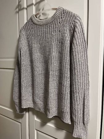 Strick-Pullover, grau meliert, XS