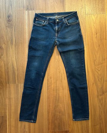 Nudie Jeans Skinny Lin Herren W32 L32 blau mit Stretch