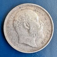 Silbermünze Britisch- Indien 1 Rupie 1910 Edward VII König