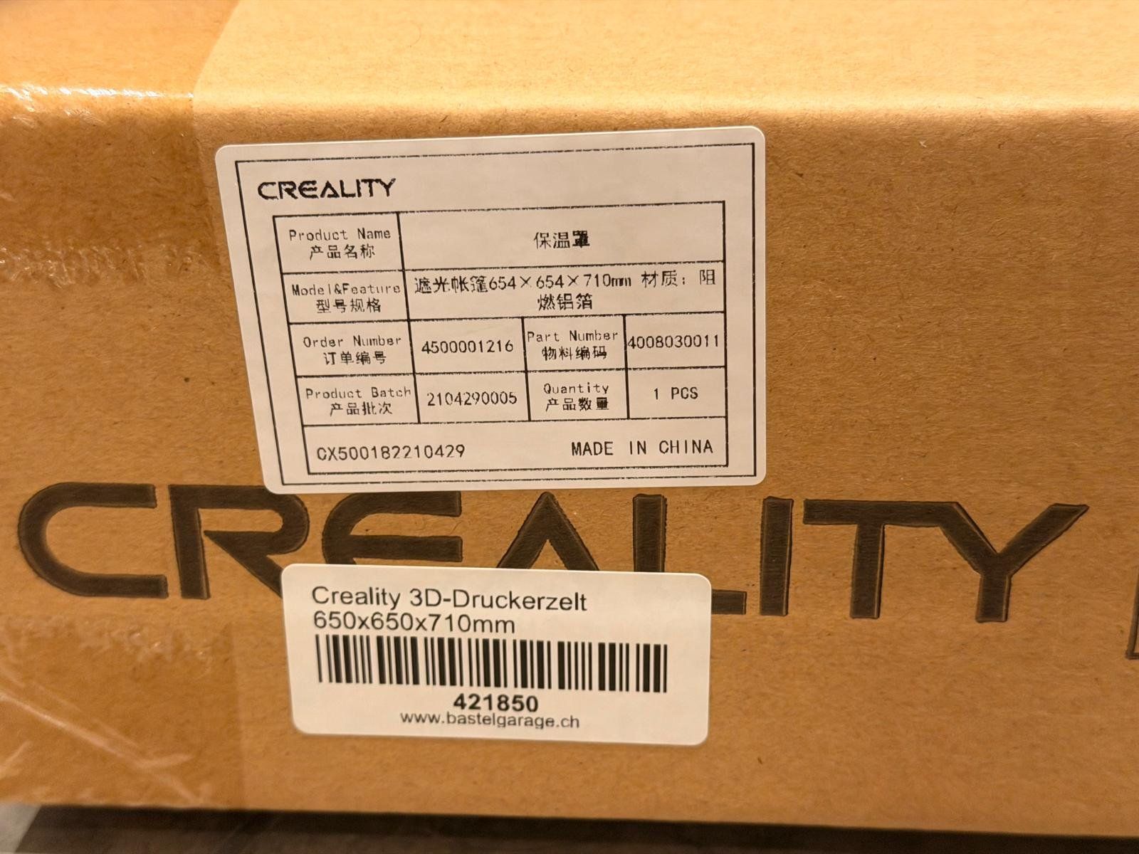 Creality Stampanti 3D: Creality 3D-Druckerzelt 650x650x710mm – Nuovo e nell'imballaggio originale da Birmenstorf AG venduto da Beni123456789 2