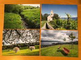 4x Postkarten Landschaften im Bezirk Höfe