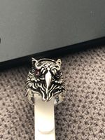 Eulen Ring Silber 925 mit Rubin Augen, Grösse 62, Neu!