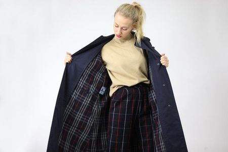BURBERRY Mantel Trenchcoat Novacheck extra Wool-Futter Gr.46