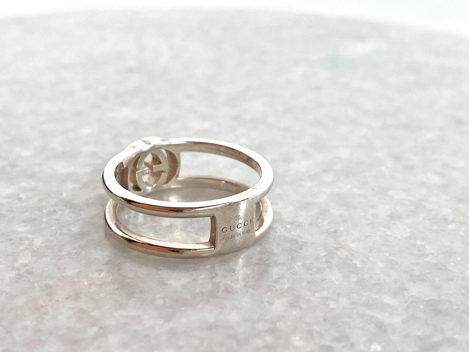Gucci Anelli: GUCCI Ring 925 Silber Interlocking G Open Band – Usato da Kriens venduto da hannaandkiko 3