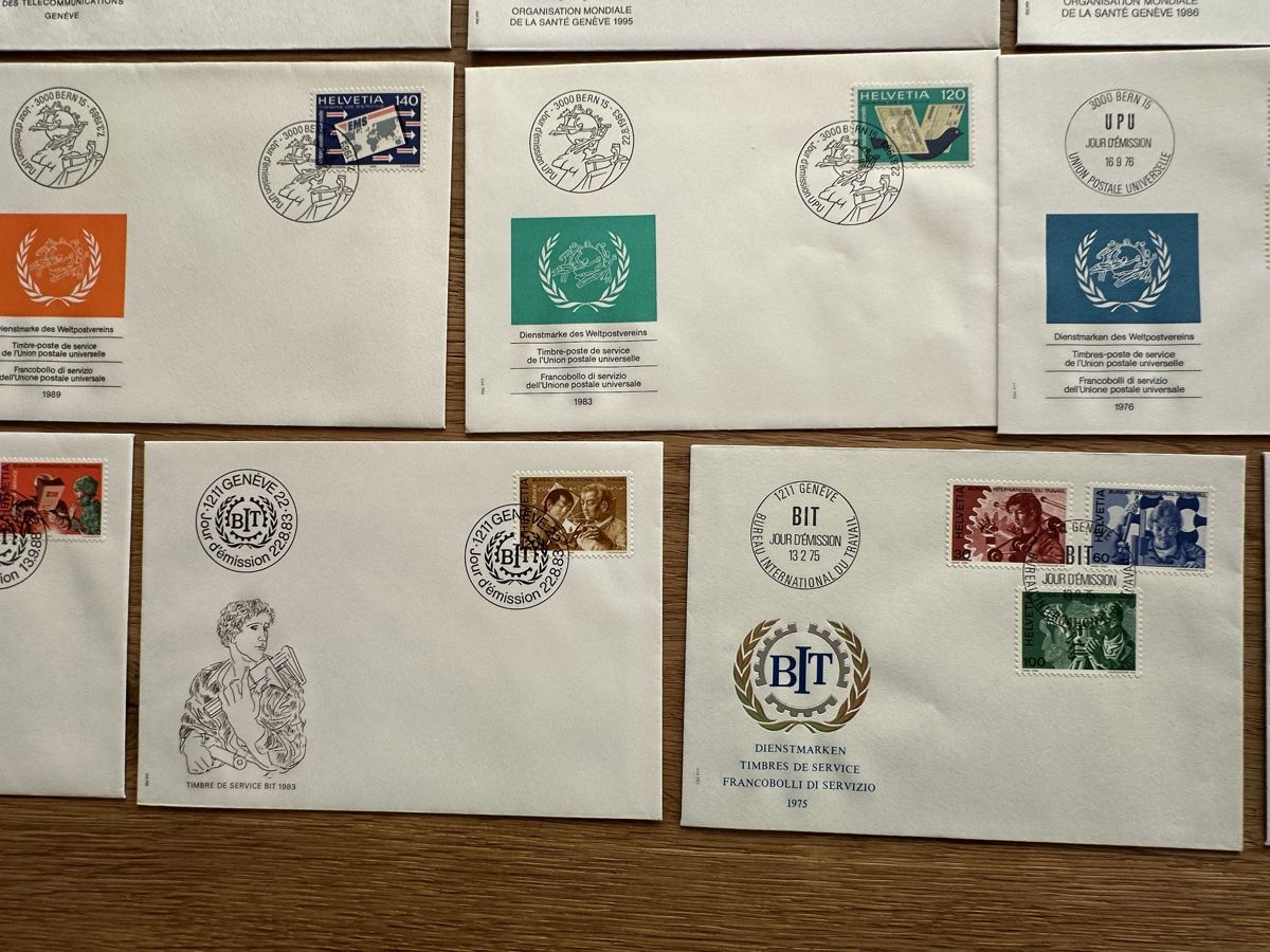 Alle Briefmarken: Schweiz - 19 ÄMTER FDC 1973-1994 komplett  – Gebraucht aus Schmitten / FR von Samsara169 5