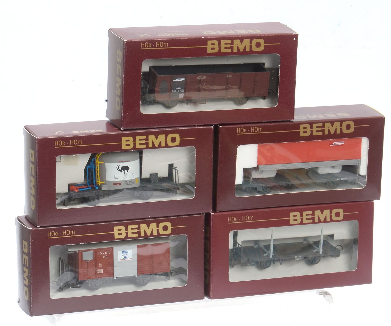 Bemo Modellini di ferrovie: 5 BEMO RhB Güterwagen, OVP – Usato da Bubendorf venduto da zimmers_creativteam