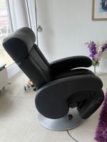 Massage Sessel Leder schwarz mit verstellbarer Funktion