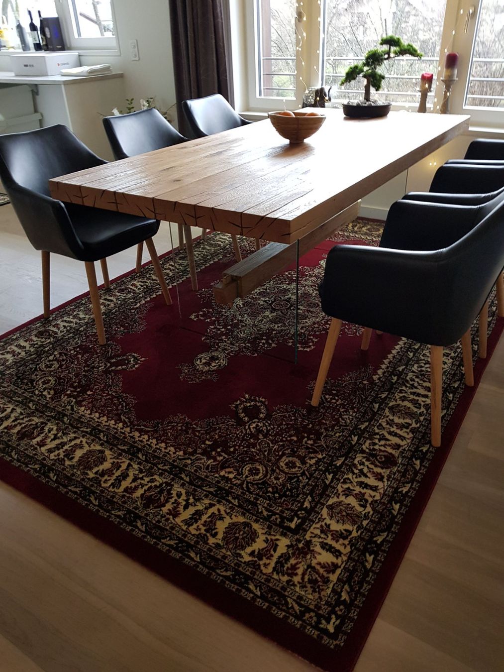 Tavoli: Edler Holz Esstisch mit Glasbeinen – Usato da Winterthur venduto da ant_dnc8