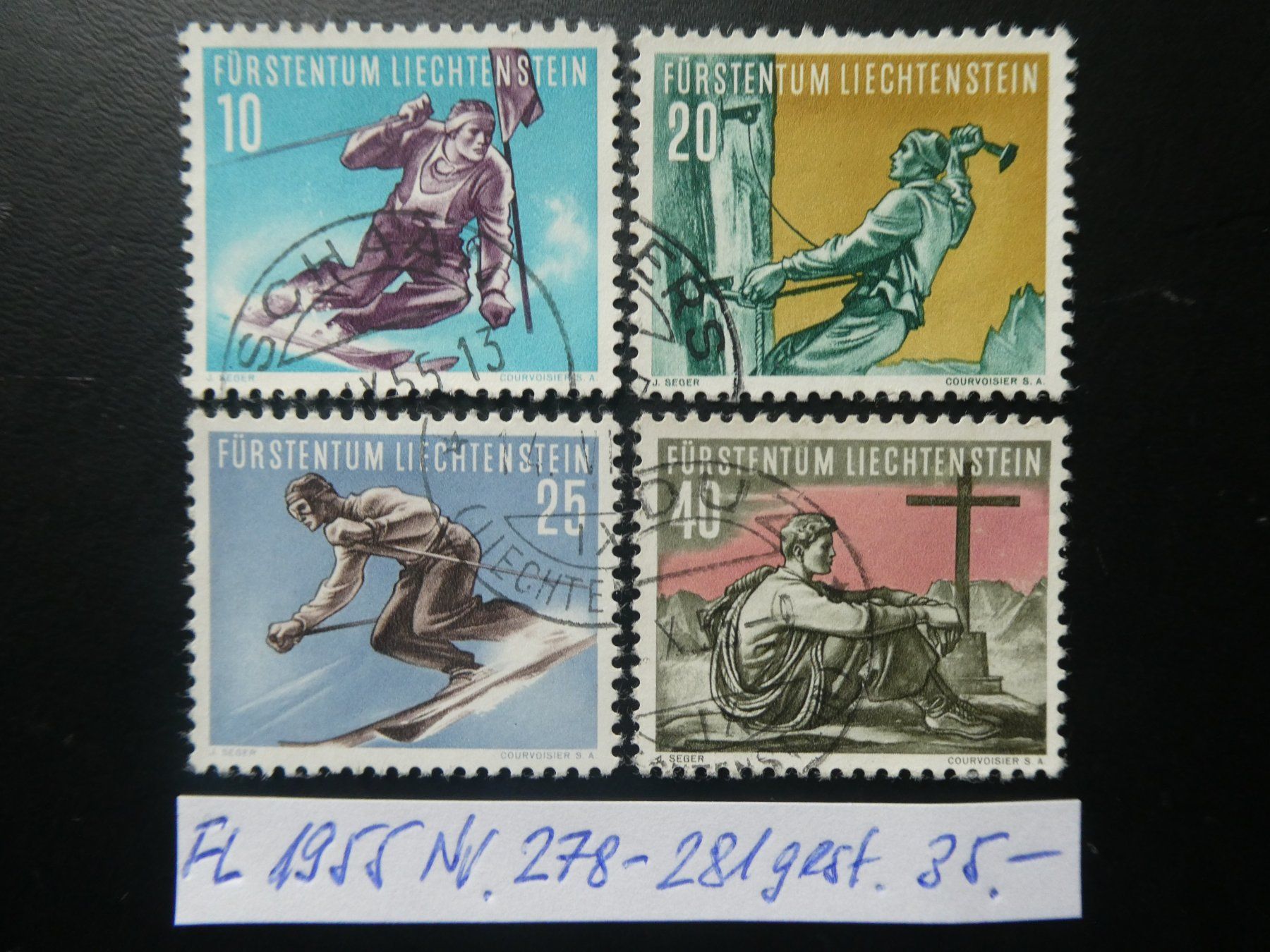 Tutti i francobolli: FL 1955 Nr. 278-281 gestempelt – Usato da Lausen venduto da Herbamare01