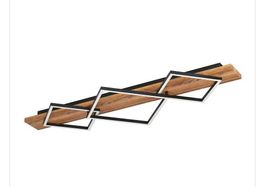 Stylische LED Deckenlampe in Holzoptik & Metall  wie neu
