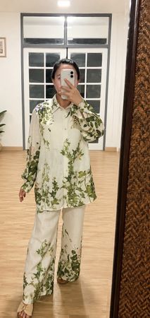 Custom-made Linen Blouse & Pants [Freesize]