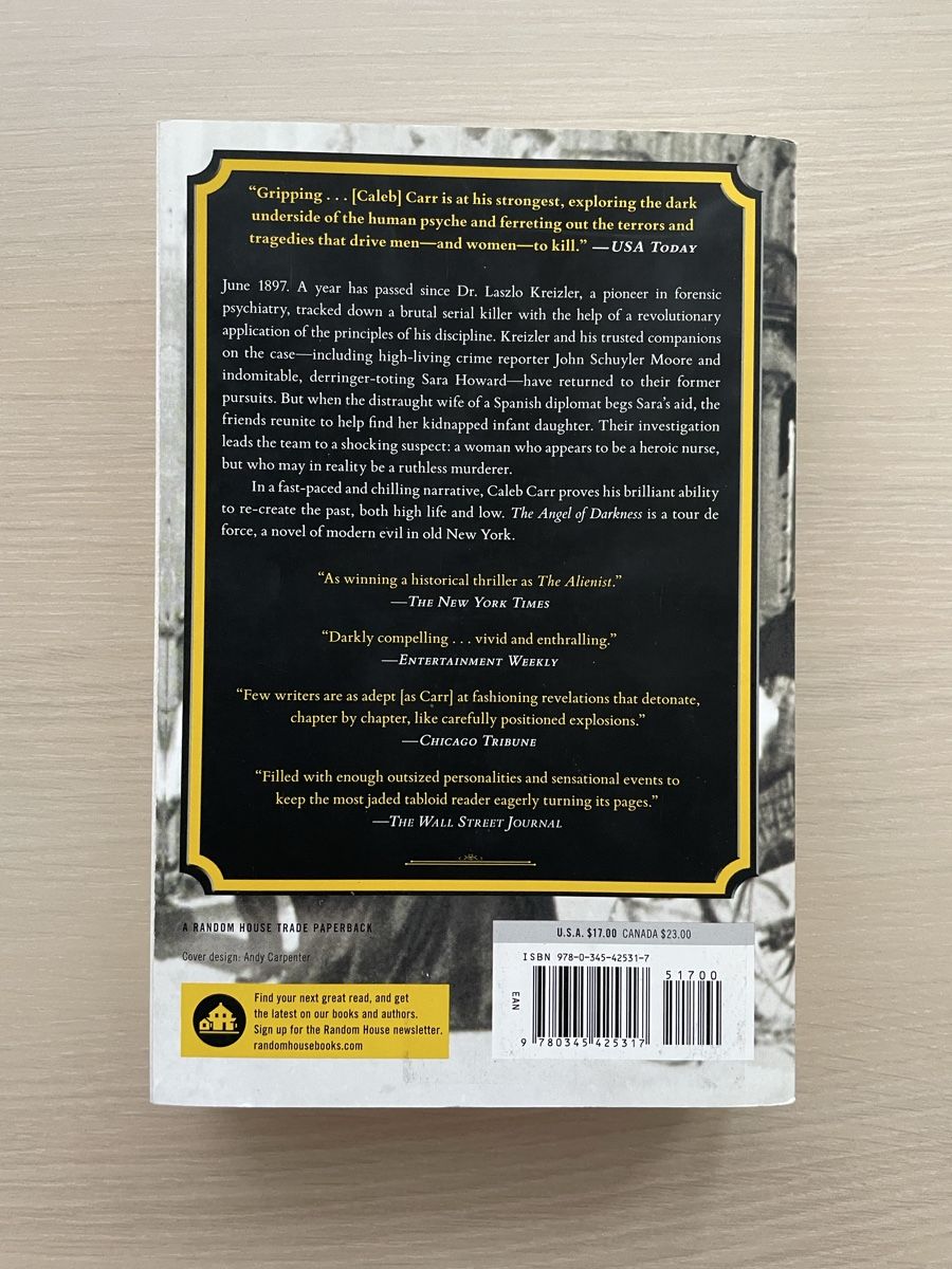 Bücher: CALEB CARR The Angel of Darkness – Gebraucht aus Widen von evce1318 2