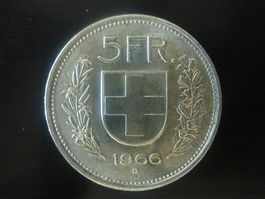 5 Fr. 1966  Unz. / Stgl.  -  Ungereinigt  -