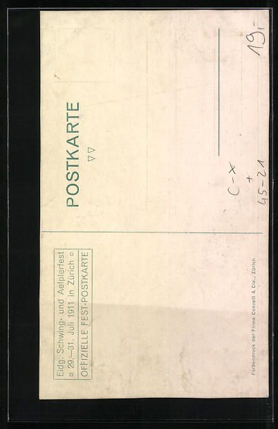 Cartoline postali: Zürich, Eidg. Schwing- und Aelplerfest  – Usato da Berlin venduto da bartko-reher 1