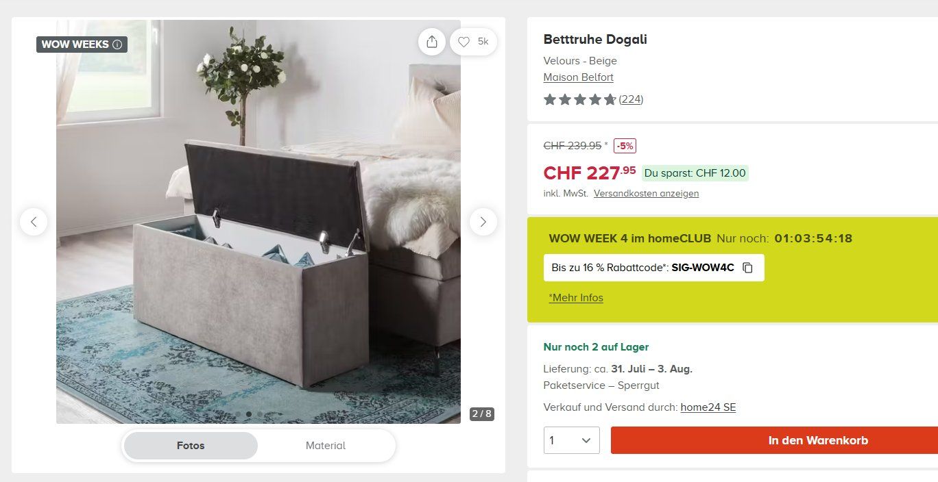 Truhen: Beige Bettruhe Maison Belfort – Gebraucht aus Glis von pap_896m 1