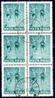 1952 TAG DES SPORTS POLEN 6ERBLOCK GESTEMPELT - EA96