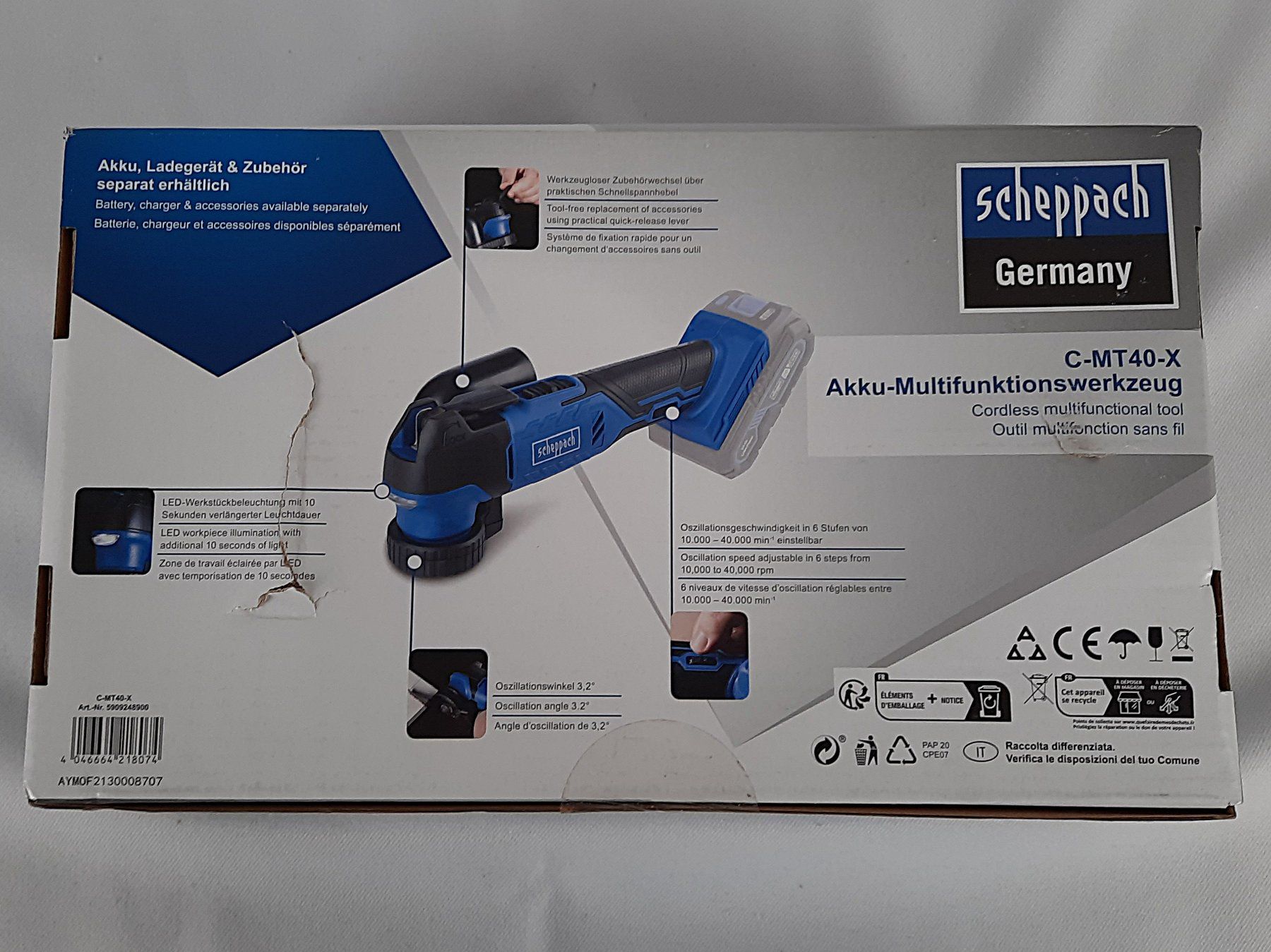 Scheppach Tutti gli attrezzi: SCHEPPACH Akku-Multifunktionswerkzeug C-MT40-X – Nuovo (secondo la descrizione) da Beinwil am See venduto da Restwert_Beinwil 6