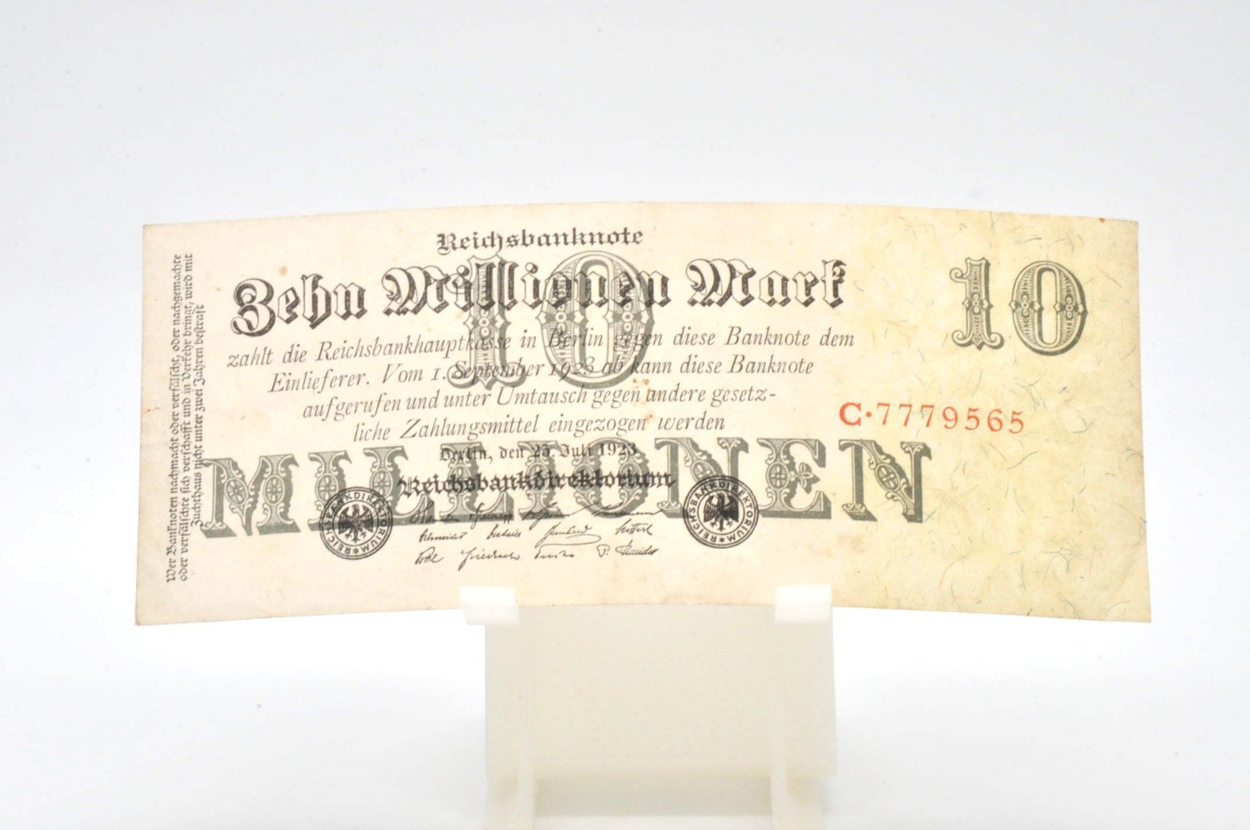 Banconote: Inflationsnote 10 Mio. Mark – Usato da Uerkheim venduto da fabulafero
