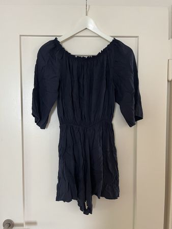Jumpsuit Damen Gr. S, Offshoulder,dunkelblau Brandy Melville