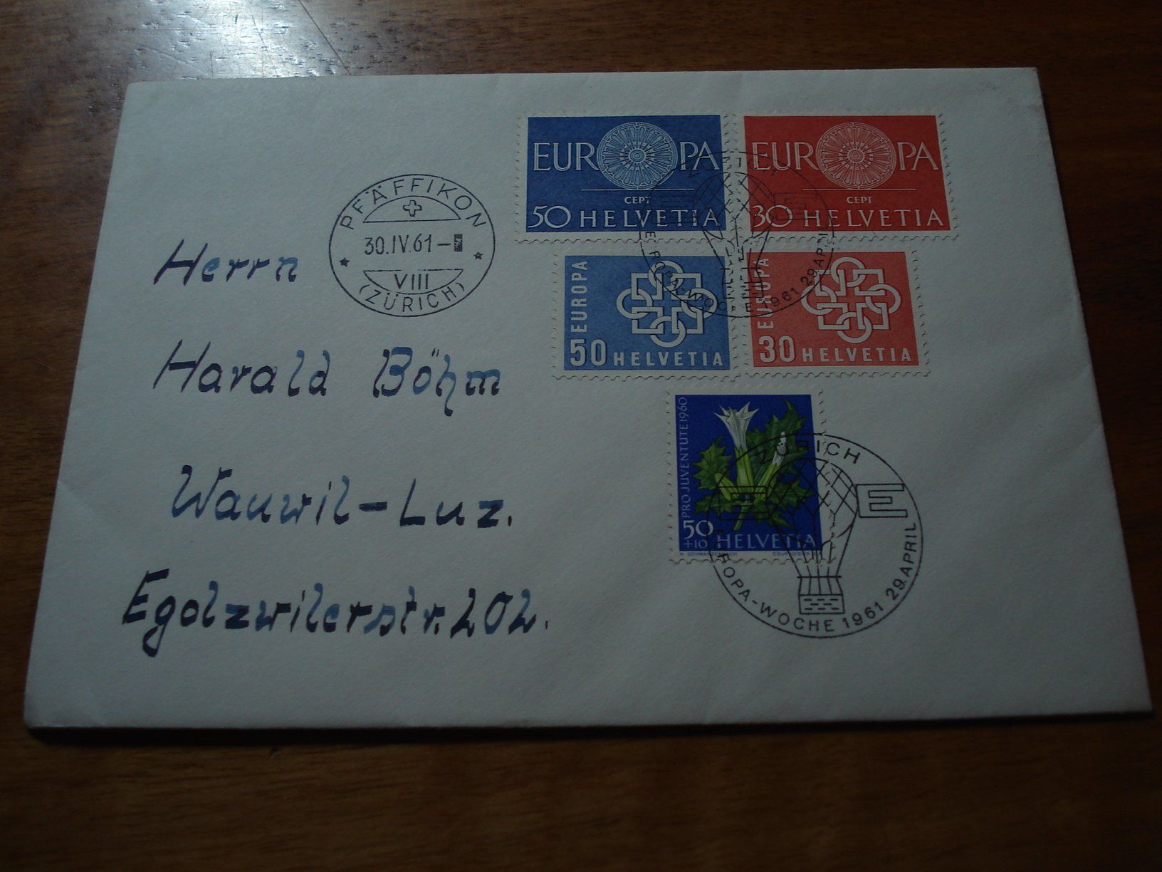 Tutti i francobolli: Schön frankierter Brief Ballonpost, 1961 – Usato da Niederwil AG venduto da morostahu