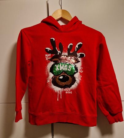 C&A - Weihnachtspullover mit Rentier, Wendebar-Pailletten