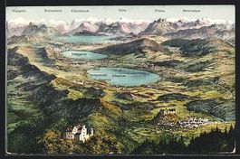 Lenzburg /Seetal, Ortsansicht mit Luzern