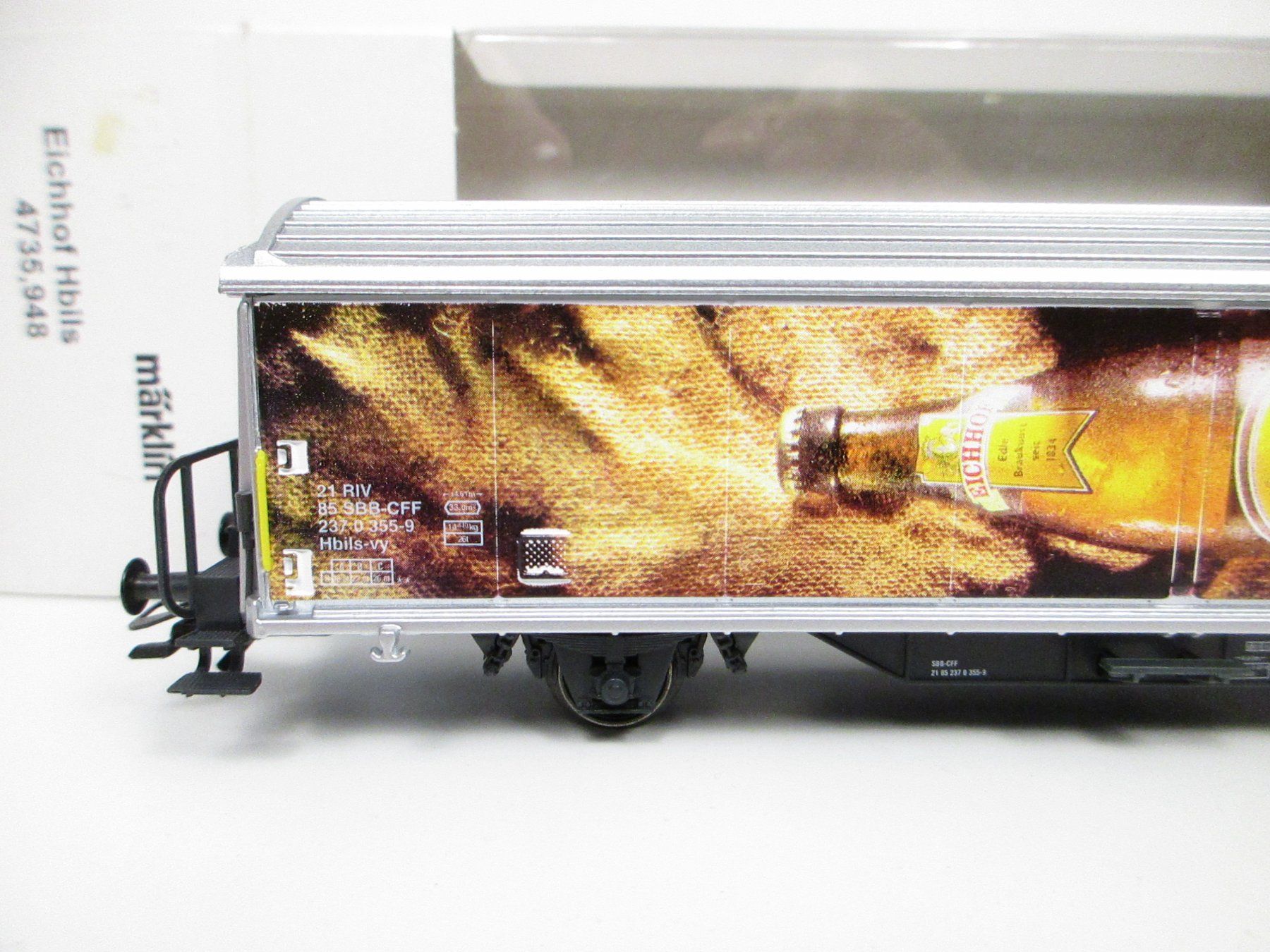 Märklin Modellini di ferrovie: Märklin H0 4735.948 SBB Schiebewandwagen EICHHOF BRAUGOLD – Nuovo e nell'imballaggio originale da Olten venduto da Heinrich875 4