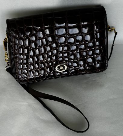 Elegante Vintage Handtasche „IL PUNTO ROSSO“ – Dunkelbraun