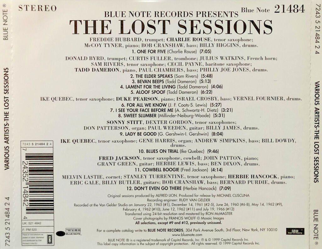 CD: VARIOUS JAZZ ARTISTS - THE LOST SESSIONS – Usato da Bottens venduto da hotter-than-hell 1