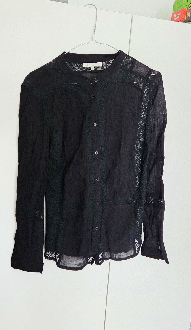 Camicette: Schwarze J.All Bluse Gr.S mit Spitze – Usato da Hellbühl venduto da Veci02
