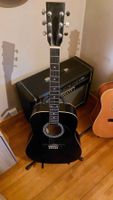 Guitare acoustique folk noire – idéale débutant