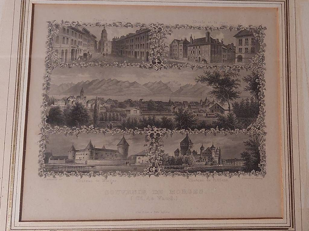 Incisioni: Ancien tableau souvenir de Morges – Usato da Morges venduto da pha_9xnc 2