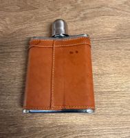 Vintage Flachmann Leder & Edelstahl