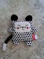 Stofftier Maus schwarz weiss Dreieckmuster guter Zustand