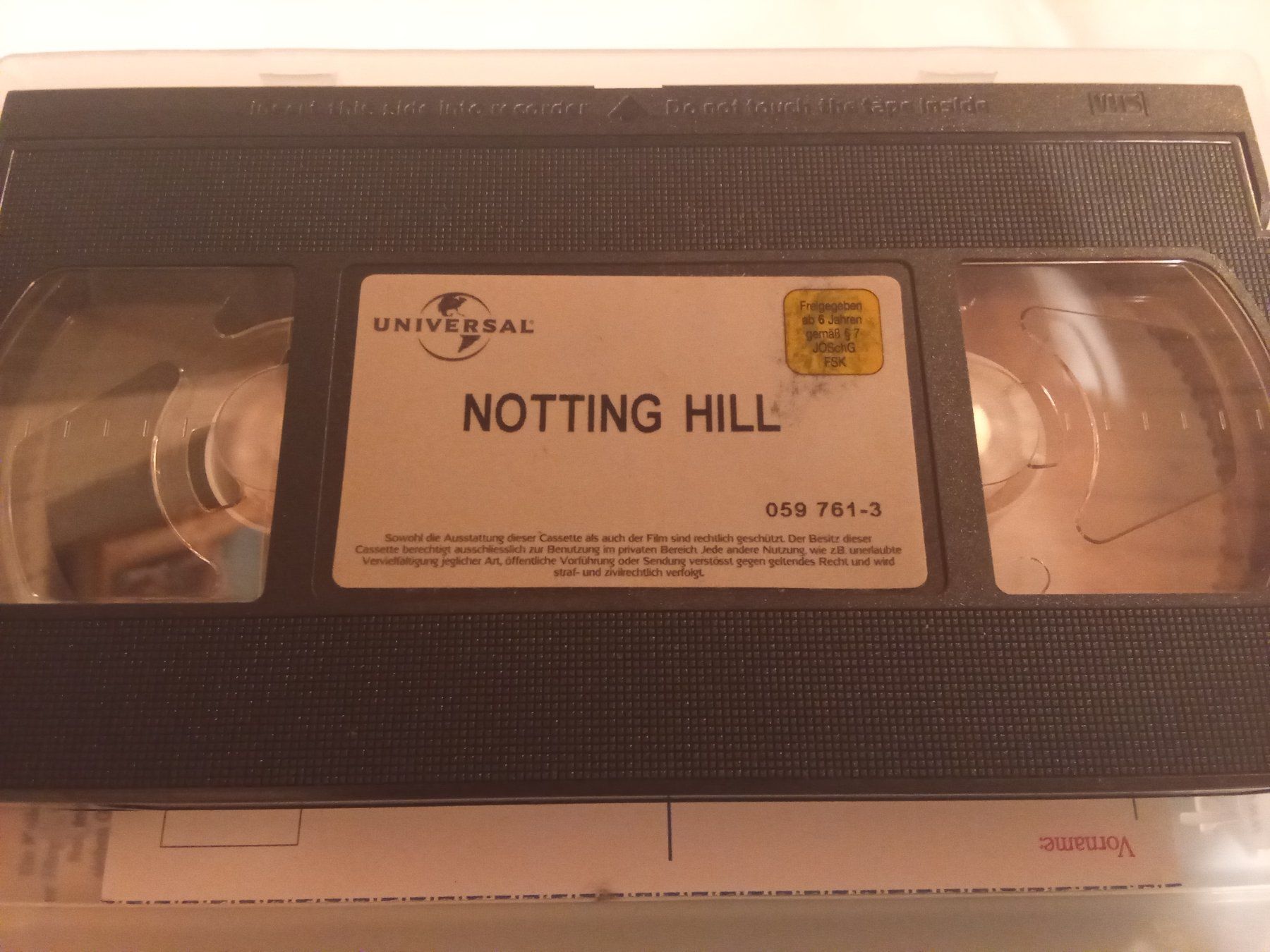 Tutti i VHS: Notting Hill (GB/USA 1999) UNIVERSAL VHS 059 761-3 – Usato da Remetschwil venduto da Hofiii 3