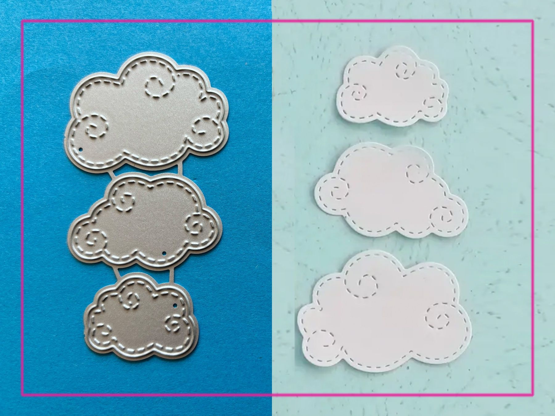 Sciablone: 3x Wolken - Becher  - Stanzschablone – Nuovo e nell'imballaggio originale da Frenkendorf venduto da jazzplatten