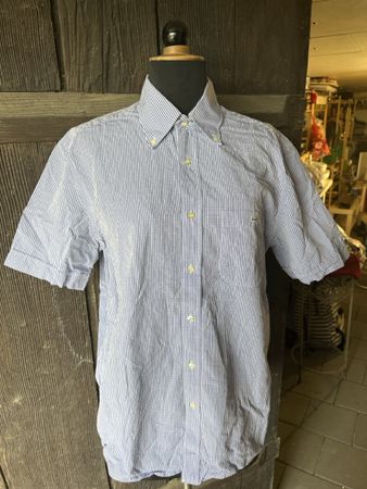 Lacoste Herren Hemd kariert Kurzarm Kragenweite 41 Baumwolle