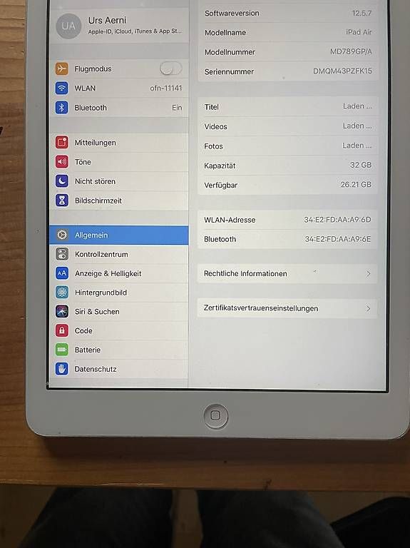 Tablet PC: iPad Air Model A1474 mit 32GB – Gebraucht aus Gümmenen von Ragusa64 2