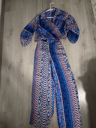 Zara Sommer Set, blau gemustert, Grösse XS - neuwertig!